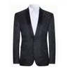 メンズスーツブレザーエレガントなジャックド織り1つのボタン男性ショールカラービジネス服