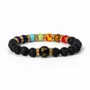 7 chakra diffuser armband män kvinnor naturliga lava sten kristall läkande ångest smycken mandala yoga meditation armband gåva 240423