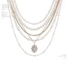 Chaines Y rétro American Women's High Pearl Collier Multi couches STRAP LUMBRE LUMBRE LUNCIE