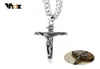 Vnox Crucifix Jesus Halskette für Männer Edelstahl Kubanische Kette 20 "-24" Männlicher Gebet Schmuck 2010145740714