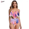 Costumi da bagno femminile PULABO Leopard Bikini ad alta vita alta stampa arrotola floreale femminile brasiliano