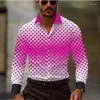 Herren lässige Shirts 16 Styles 2024 Business 3D Printed Shirt formelle Frühlings- und Sommer-Revers-Langarm-Schwarz XS-6xl Stretch