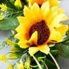 Декоративные цветы 45 см искусственной подсолнечники летние фальшивые цветочные гирлянды Виноградные венок с желтыми и зелеными листьями