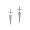 Boucles d'oreilles en peluche jinao 2024 Cross Sword Design de haute qualité Cravejado 5a Zircon cubique Bijoux pour hommes et femmes