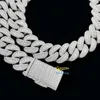 Hip Hop Jewelry 20mm 3 Rows Round Shape Iced Out 925 Silver Moissanite Diamond Cuban Link Chain Men Necklace