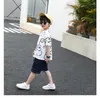 Clothing Sets Cartoon Boys Cotton Summer 2024 Fashion O-Neck Loose T-Shirt & Jeans 2 Pieces Children'S Suit 110-160