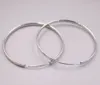 Hoop Earrings Real Solid 925 Sterling Silver Men Women Lucky Carved Rhombus Circle Big 50mm