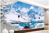 Świeży śnieżny góra Tianchi 3d TV tła Mural 3D Tapeta 3D Papiery ścienne dla TV Tacdrop1523549