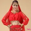 Stage Wear Bollywood Oriental Belly Dance Costuums Professional Women Deskled Sari Tribal Top Pargin Lange mouwen Thailand Arabisch