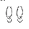 Boucles d'oreilles cerceaux creux de cercle rond coeur créatif bijoux de mode brincos de style punk tendance géométrique metal