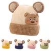 Berety robią duże uszy zimowy kapelusz dla chłopców kreskówka kreskówka niedźwiedzia Dziecko czapki czapki ciepłe dzieci