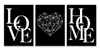3PCSラブホームダイヤモンドハートレターキャンバスプリント北欧モダンリビングルームウォールアートブラックホワイト装飾絵画装飾240425