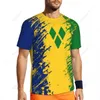 Exklusives Design Saint Vincent und The Grenadines Flagge Grain 3D Drucken Männer Running Bike Soccer Tennis Jersey Mesh T-Shirt 240426