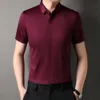 Summer New 2024 Men's Fashion Embossed Dark Front Business Scarless Short Sleeved Shirt For Men