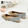 Casual Shoes Wedding Women Beads Floral Hoop Flats Mixed Color Glitter Loafers Pointed Toe Pearl Paillette Moccasins Female Size 34-45