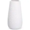 Vases en vase de fleur texturée avec boîte de conception décorations de table emballées 12 pouces modernes blanc en céramique ovale VS-TW-12T mariage