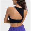 Solid Color Women Fitness Sports Bra L-36 Gym Yoga backless Tank Tops Athletic Back Cutout Cross Sportswear Workout Soft Shirt With Chest Pad