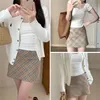 Designer rokken vrouwen spelen kostuum fancy jurk ball outfit zipper plaid geplooide mini rok set sexy cosplay uniform feest club blouse long blouse