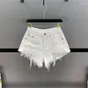 Short féminin Summer Spicy Girl Freaking-Breaking Denim 2000S Style Y2K 2024 Blancs Panneaux Low-Waist Sexy A Line