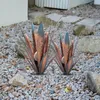 2 PCS LED Metal Agave Sculpture Decoration Vintage Country Handpainted DIY Home Garden Courtyard Lawn 240429