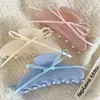 Muweordy Acrylic Ballet Style Hair Claw Korean Ribbon Tie Bow Clips Sweet Girl Wave Grab Clip Accessories For Women