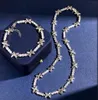 Новое спроектированное подвесное ожерелье Медь 18K Золотояпленная блестящая металлическая x буквы микро вульмены бриллианты роскошные женщины браслет серьга cou6818355
