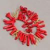 Colliers pendants G-G Gig Big Natural Red Coral Top Richage Préportée Golden Resin Collier Lady Bijoux Cadeaux