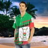 Camicie casual maschile Burkina Faso Flag Map Graphic for Men vestiti da camicia a maniche corte Africa Maglie di campagna Emblema nazionale