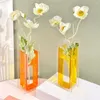 Vases Hydroponic Plant Vase Elegant Acrylic Flower For Home Office Decor Modern Dining Table Centerpiece Desktop Decoration