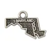 Intero antico color argento in lega Maryland American State Map Vintage Charms 50pcs 1518mm AAC5903353980