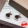 Boucles d'oreilles de ventilateur de style européen et américain S925 Silver 1 1 Série haut de gamme personnalisée Luxury Jewelry Fashion Valentin Day Gift 240418