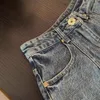 Dames shorts schattige golvende rand denim dame zomers hoge taille slanke korte broek