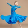 Stage Wear Children'S Latin Dance Competition Costumes Green Blue National Standard Ballroom Dresses Girls Modern Dancing XS7973