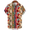 Chemises décontractées pour hommes Summer Man 3d Face humain Imprimé quotidien surdimensionné surdimension Bouton Top Holiday Vêtements à manches courtes masculines