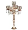 Cangoli in oro rosa in metallo alto 5arms con ciondoli romantici tavolo da matrimonio a candela decorazione della casa 46668905