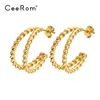 Boucles d'oreilles CEEROM Twist Line Piercing pour les femmes Gold Color Color Boucles de mode Bijoux en gros