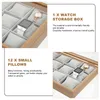 Obejrzyj pudełka z drewnianym organizatorem biżuterii kontener 12 gniazdek z poduszką
