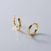 Hoop Earrings 925 Sterling Silver Geometric For Women Girl Fashion Simple Smooth Wave Design Jewelry Party Gift Drop
