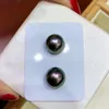 Stud Earrings D318 Pearl Fine Jewelry Solid 18k Gold Nature 9-10mm Fresh Water Peacock Green Pearls Female's For Women