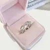 Ringos de cluster, estilo coreano 925 Sterling Silver Paving Diamond Ring For Women Small Batch Design Light Luxury Zircon