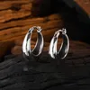 Hoop Earrings 925 Sterling Silver Geometric U-shaped Ear Buckle Women's Smooth Retro Versatile Fashion Jewelry