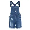 Dames jeans overalls denim shorts dames buckle strap mode mini Jean met zakken plus size short broek