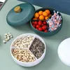 Plaques Boîte de rangement de collation avec couvercle Plateau de fruits divisé pour les bonbons de noix séché