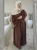 Abaya Muslim Long Dress for Women Crepe Ramadan Eid Loose Islamic Clothing Prayer Dresses Hijab Robe Dubai Turkish Modest Kaftan 240423