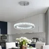 Żyrandole nowoczesne pierścień LED stal nierdzewna do jadalni wystrój domu wiszący sufit oświetlenia LUSTRES Lampka wisiorka