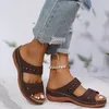 Slippers Breathable Hollow Platform Flip-flops Women's Lightweight Wedge Sandals Cool Mediterranean High-heeled