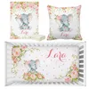 LVYZIHO Baby Girl Rose Elephant Libering Nom Custom Nom Boho Rose Elephant Liberding Set Baby Shower Gift Crib Set Set 240429