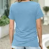 T-shirts pour femmes mode V-colmes en V courts t-shirts décontractés à manches courtes t-shirts blusa mujer moda 2024 roupas plus taille féminino