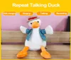 Nowe zabawki dla lalki dla niemowląt Plush Animals Softusing Forched Duck Juguetes Bebe Speak Recorder Electric Talking Toys for Kids Prezent C036444371