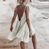 Summer Tassel Sexy Backless Camisole Solid Color Vest Dress Womens Kdn